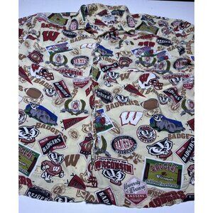 Vintage Lee Sport University Of Wisconsin Badgers Button Down SIZE 2XL NCAA